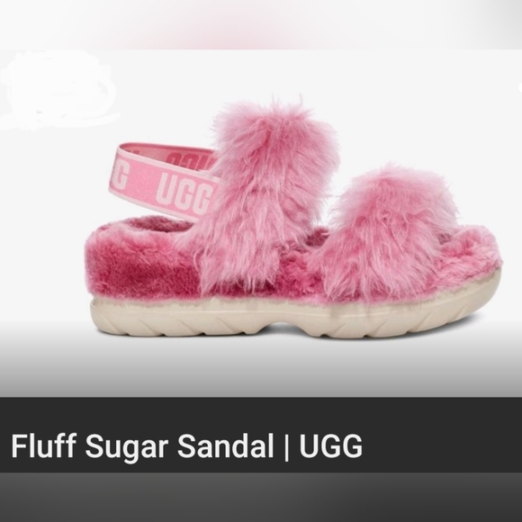 UGG FLUFF SUGAR SANDALS (PINK -Size: 11) - Picture 4 of 9
